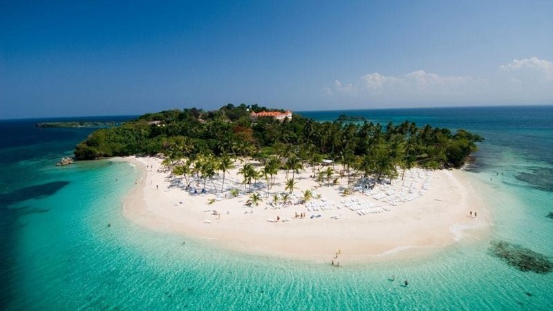 Vista aérea de la isla Cayo Levantado
